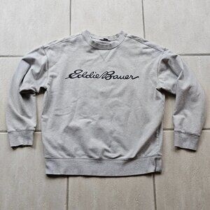 Womens Eddie Bauer Camp Fleece Sweatshirt Sweater Size Medium M Gray